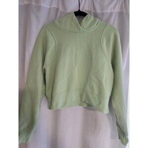 Lululemon Loungeful Cropped Hoodie Creamy Mint Sz Small 2/4 Athliesure